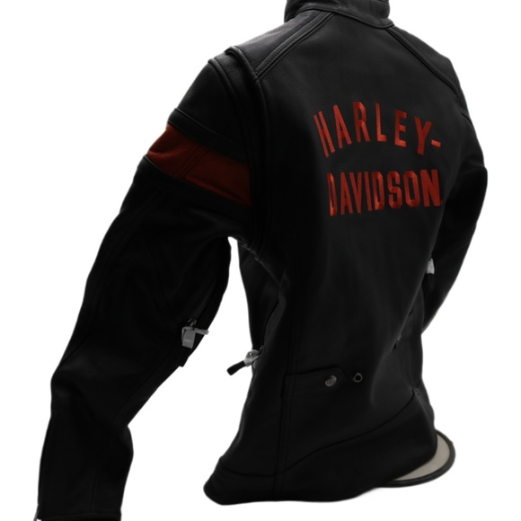 98005-22VW NWT HARLEY-DAVIDSON WOMENS LEATHER JACKET HWY-100 WATERPROOF - Picture 4 of 6